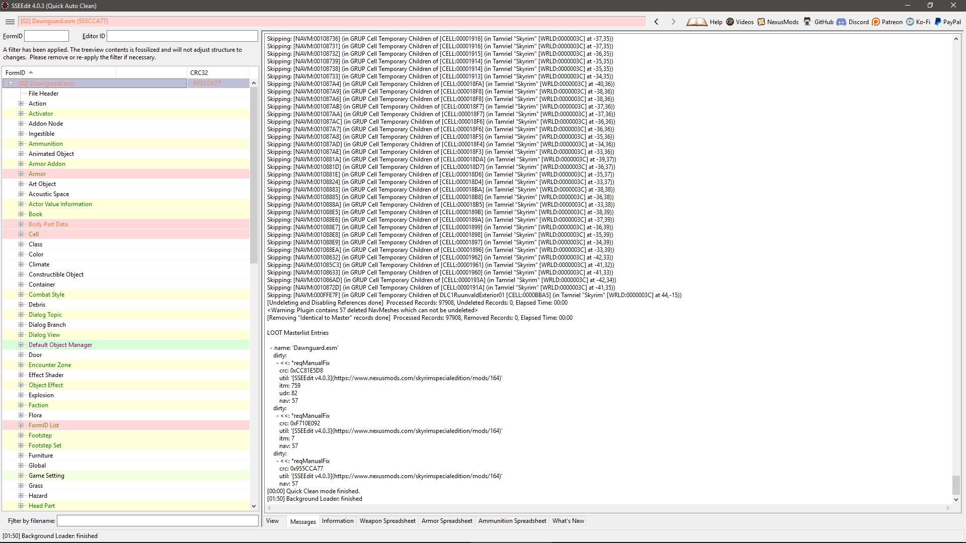 cleaning skyrim sseedit
